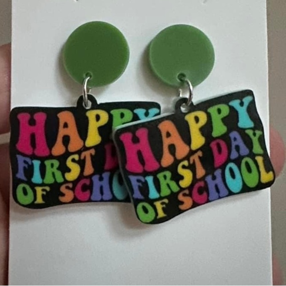 Teacher earrings nwt. Happy first day of school.